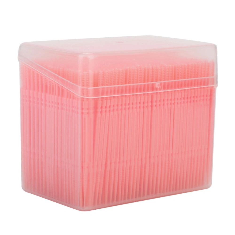 1100pcs Box Double Head Teeth Cleaning Toothpick Oral Care Floss Pick Toothpick (Pink)