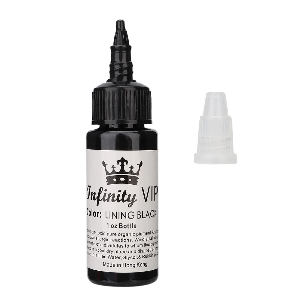 30ml Semi Permanent Tattoo Pigment Ink Long Lasting Tattoo Inks Accessory Tool (Black)