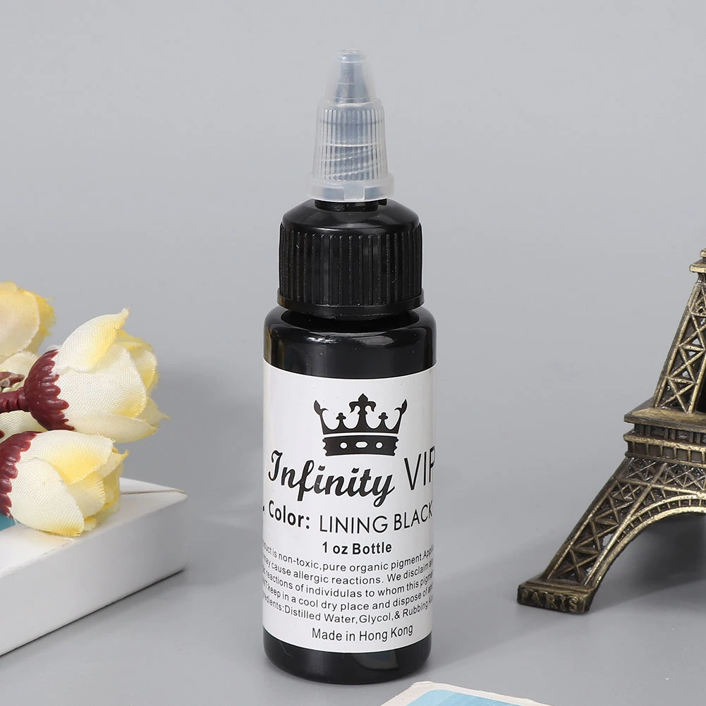 30ml Semi Permanent Tattoo Pigment Ink Long Lasting Tattoo Inks Accessory Tool (Black)