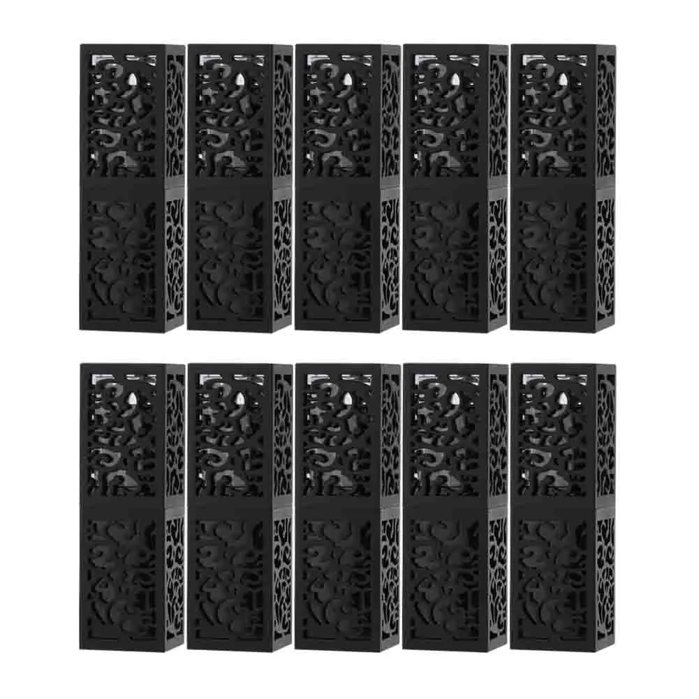 10Pcs 12.1mm Lipstick Tube Empty DIY Cosmetic Lip Balm Container Bottle (Black)