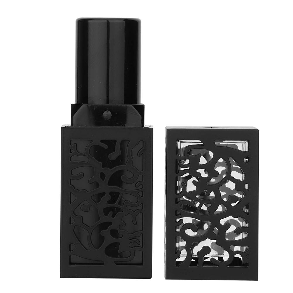 10Pcs 12.1mm Lipstick Tube Empty DIY Cosmetic Lip Balm Container Bottle (Black)