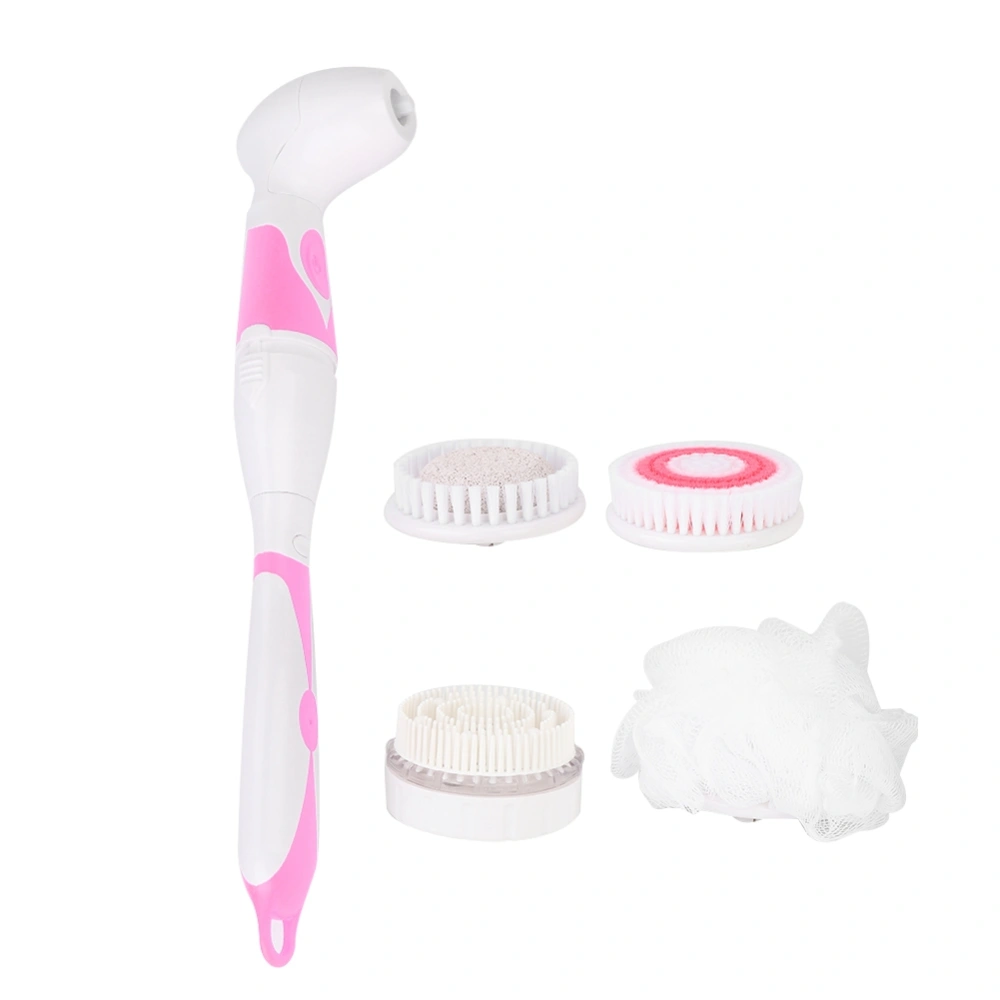 4 in 1 Electric Bath Brush Body Cleaning Exfoliating Automatic Shower Massage Brush (Pink)