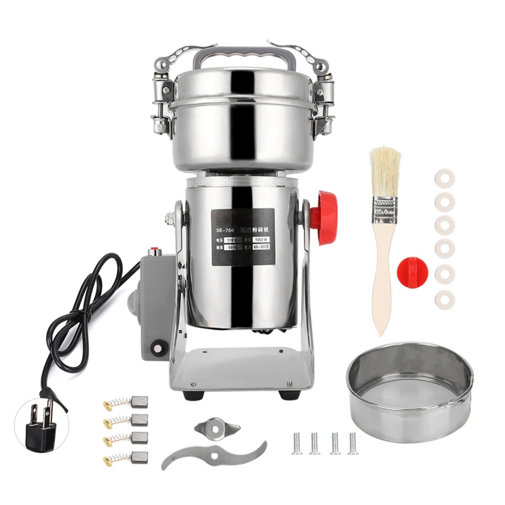 750g Electric Grinder Chinese Medicine Food Dry Mill Grinding Machine (US Plug 110V)