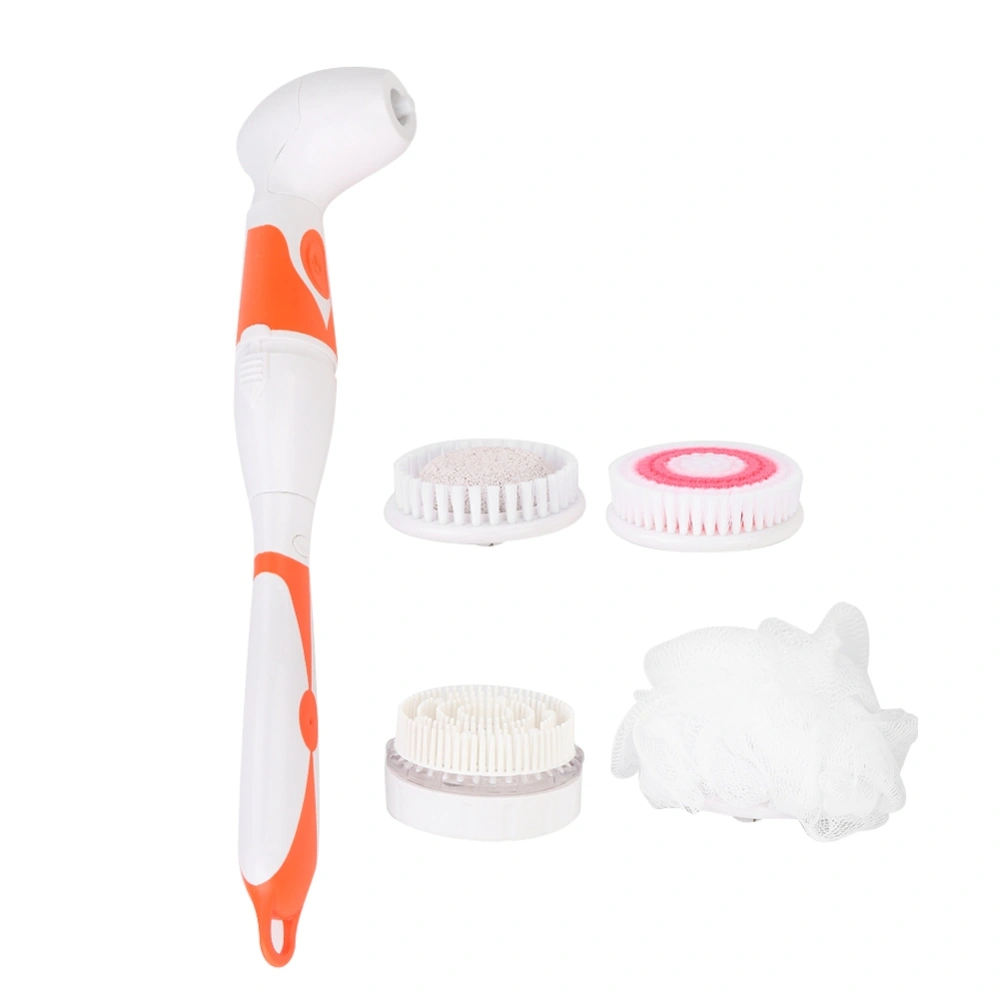 4 in 1 Electric Bath Brush Body Cleaning Exfoliating Automatic Shower Massage Brush (Orange)