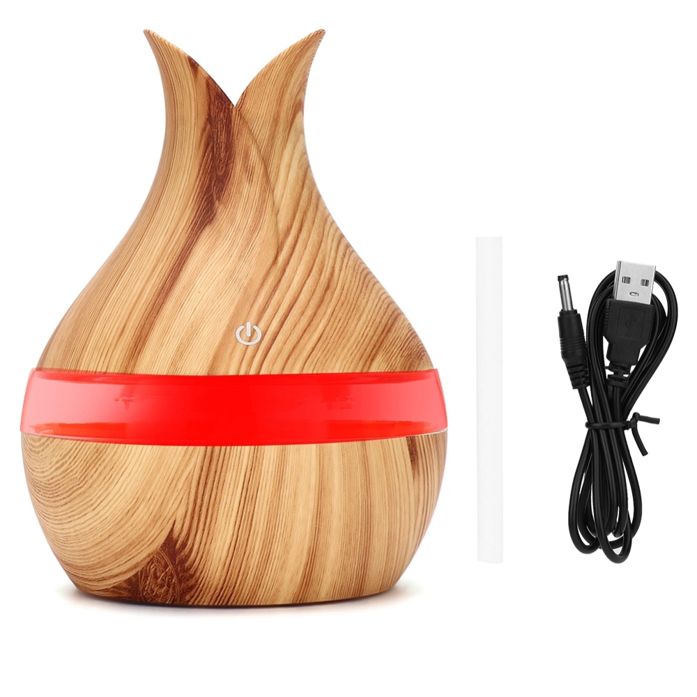 300ml 7 Color LED Night Light Aroma Essential Oil Diffuser Air Humidifier Light Wooden Grain