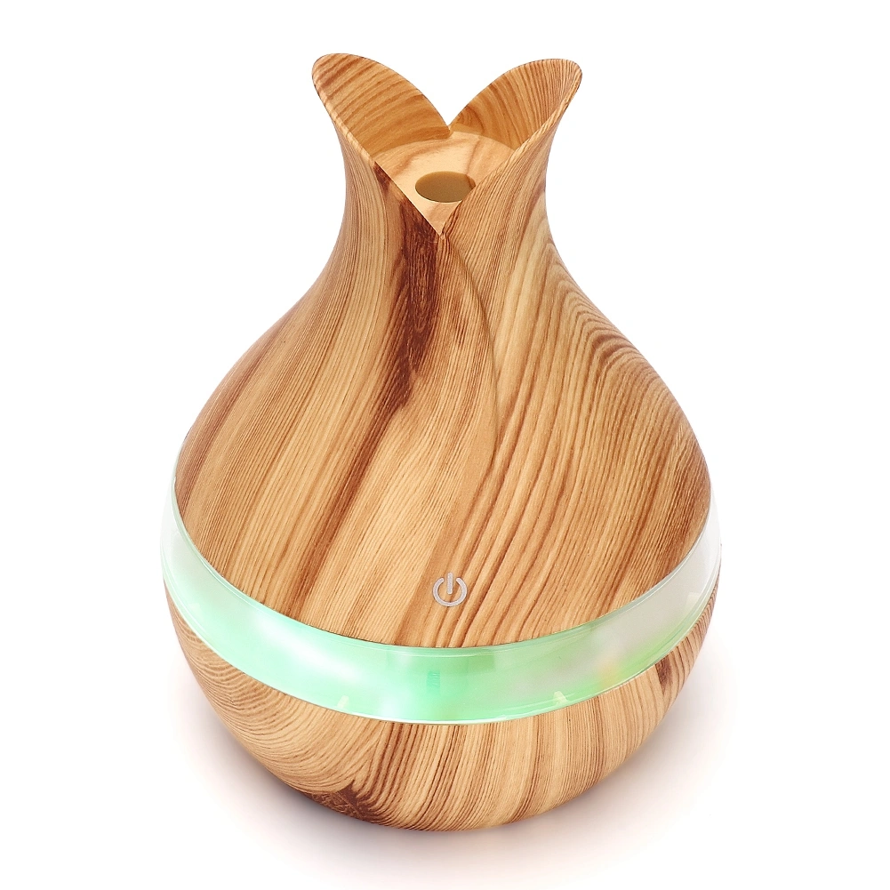 300ml 7 Color LED Night Light Aroma Essential Oil Diffuser Air Humidifier Light Wooden Grain