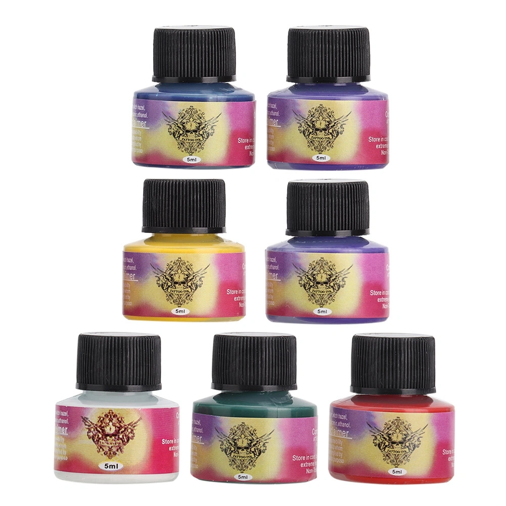 7 Colors Long Lasting Tattoo Pigment Practice Ink Accessory Beginners Tattoo Inks Set