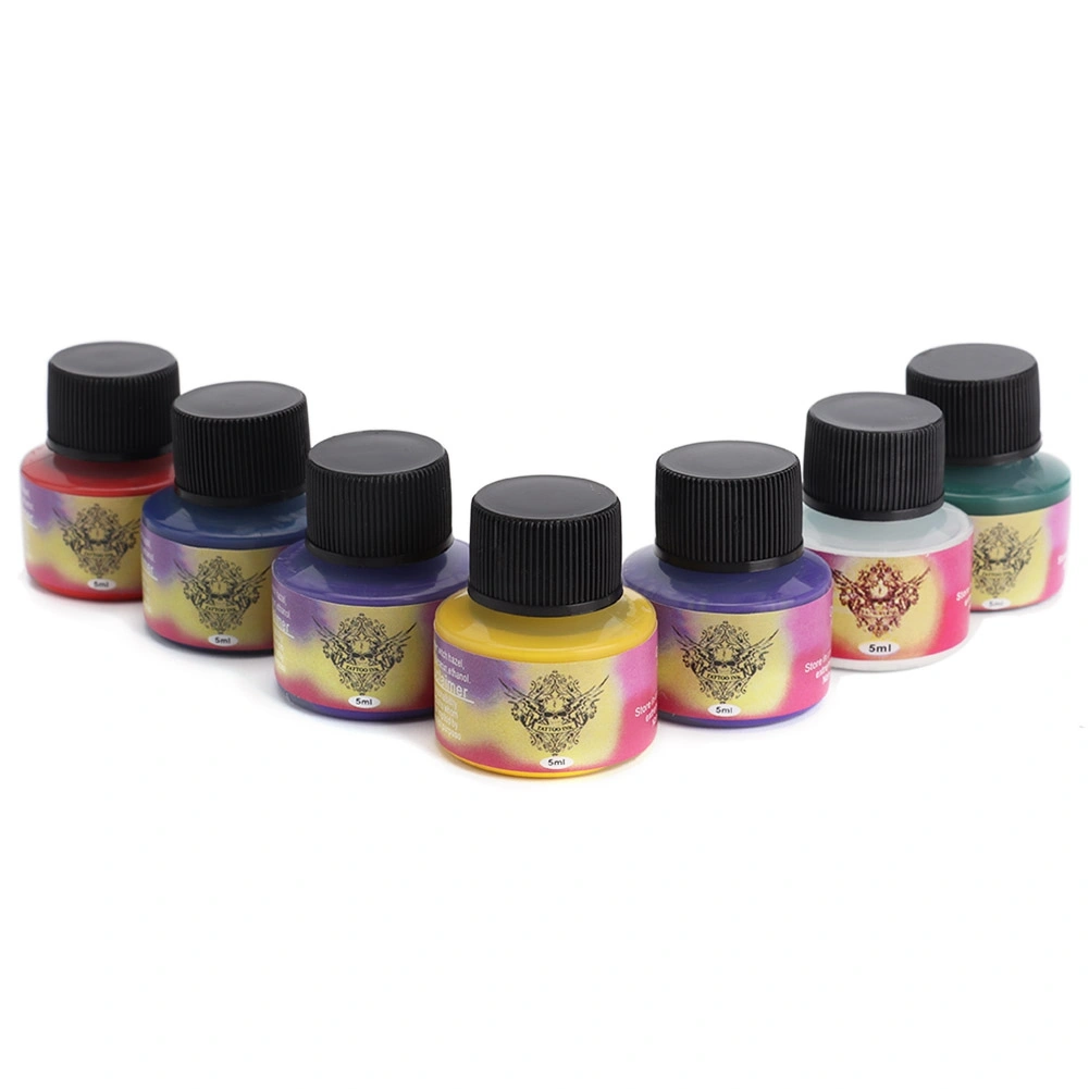 7 Colors Long Lasting Tattoo Pigment Practice Ink Accessory Beginners Tattoo Inks Set