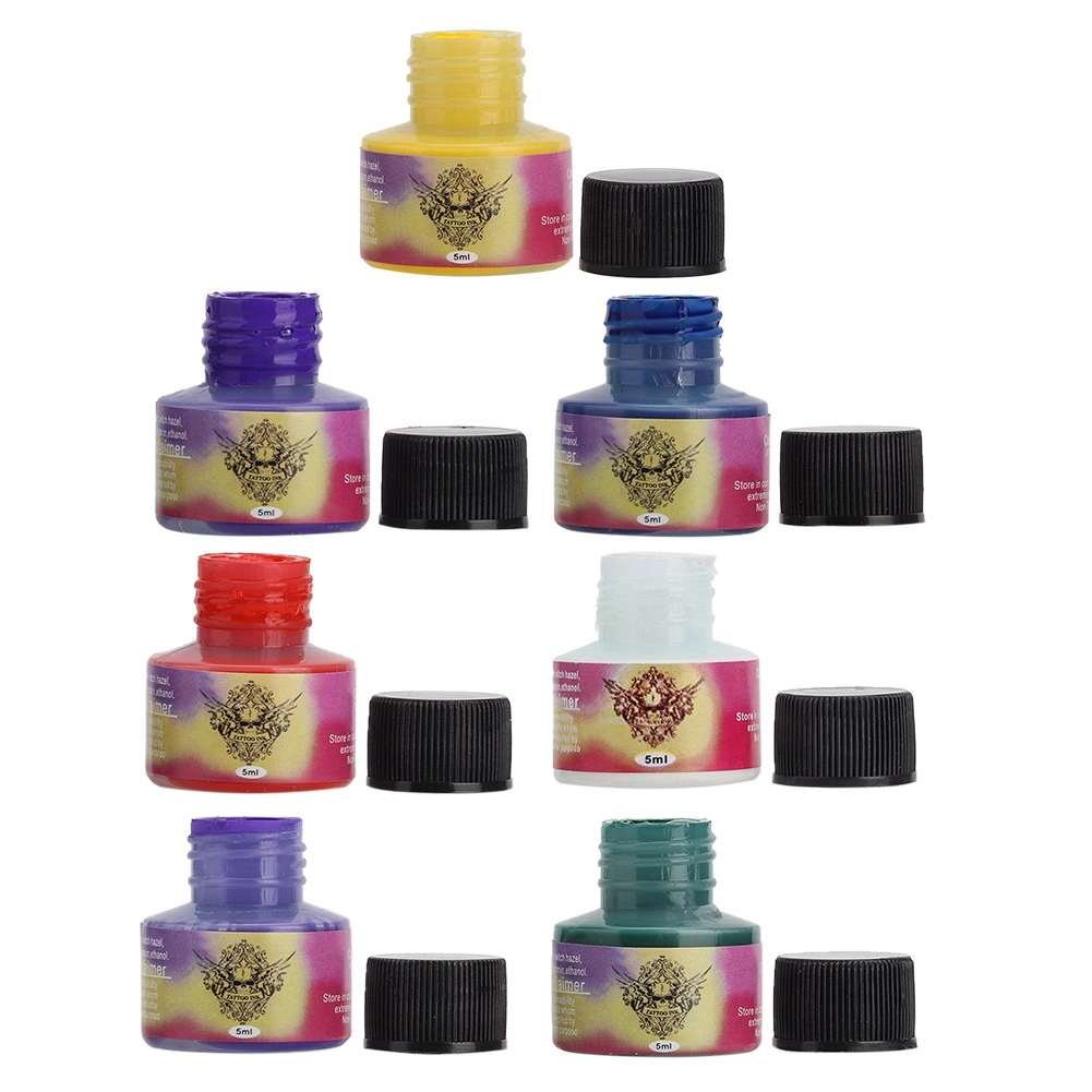 7 Colors Long Lasting Tattoo Pigment Practice Ink Accessory Beginners Tattoo Inks Set
