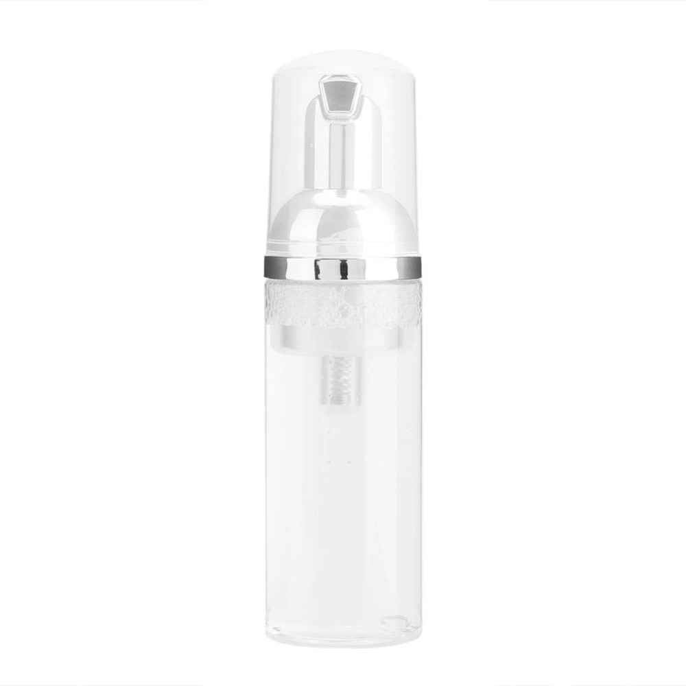 Eyelash Foam Cleanser Silver Pump Head Graft Eyelash Clean Mousse 60ml(Transparent Bottle Body)