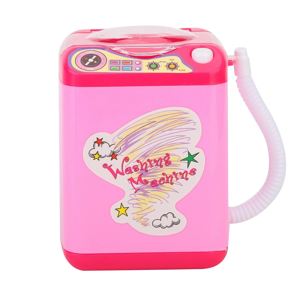 Mini Simulation Washing Machine Electric Make Up Brush Washing Machine (Pink)