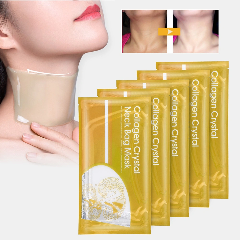 Anti aging Collagen Neck Mask Moisturize Wrinkle Removal Whiten Tighten Skin Pads(White)