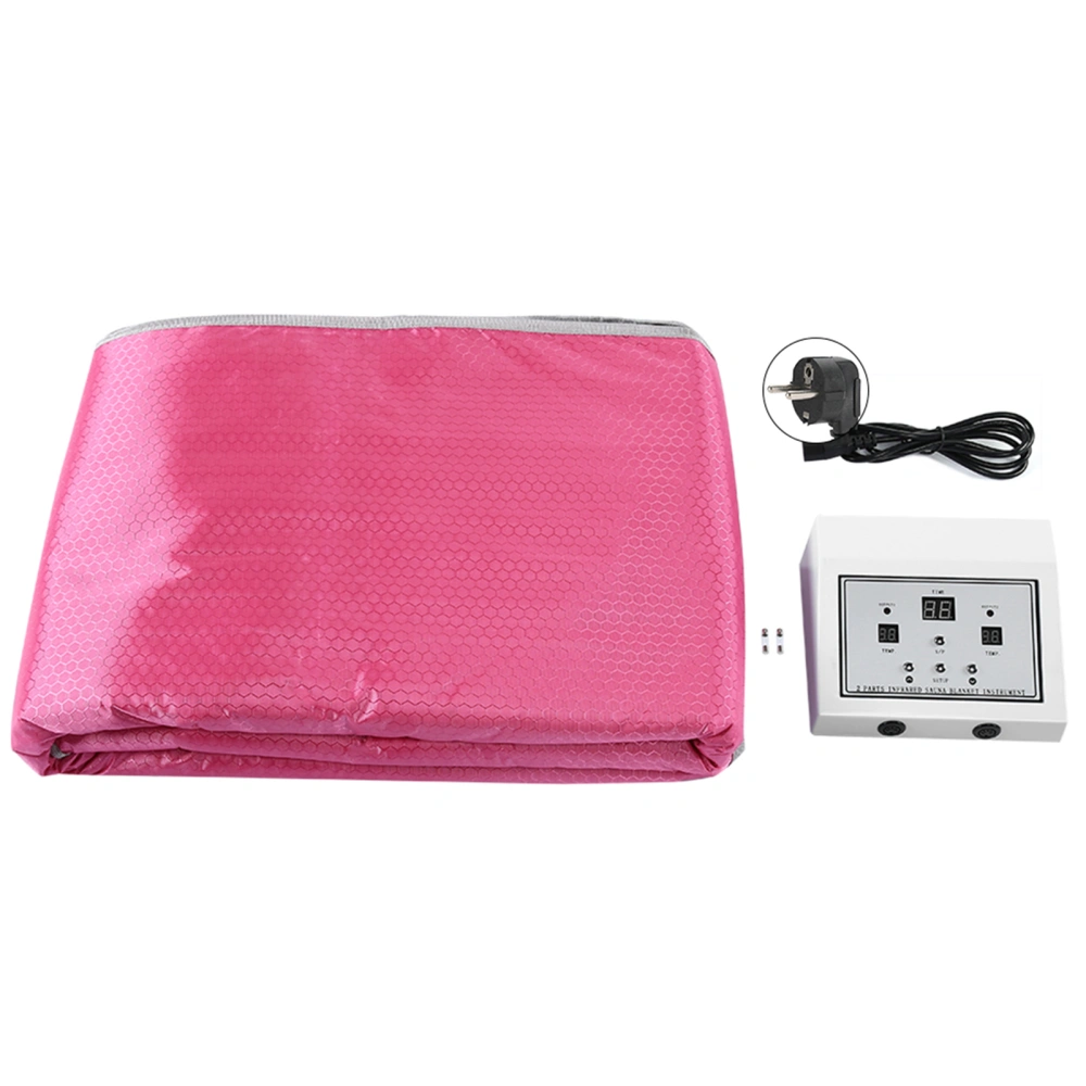 2 Zone Far Infrared Sauna Blanket Thermal Body Slimming Fat Reduce Device EU Plug 220V