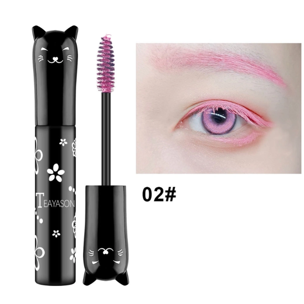 Women Colorful Curling Thick Lengthening Mascara Eyelashes Extension Makeup Cosmetic (Pink)