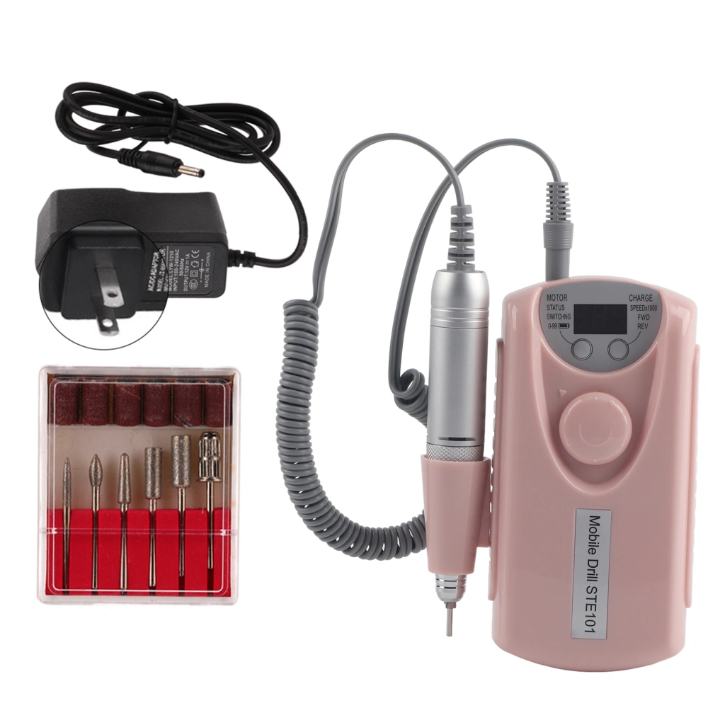 Portable Rechargeable Polisher Electric Nail Art Drill Pen Polish Manicure Machine 100-240V(US)