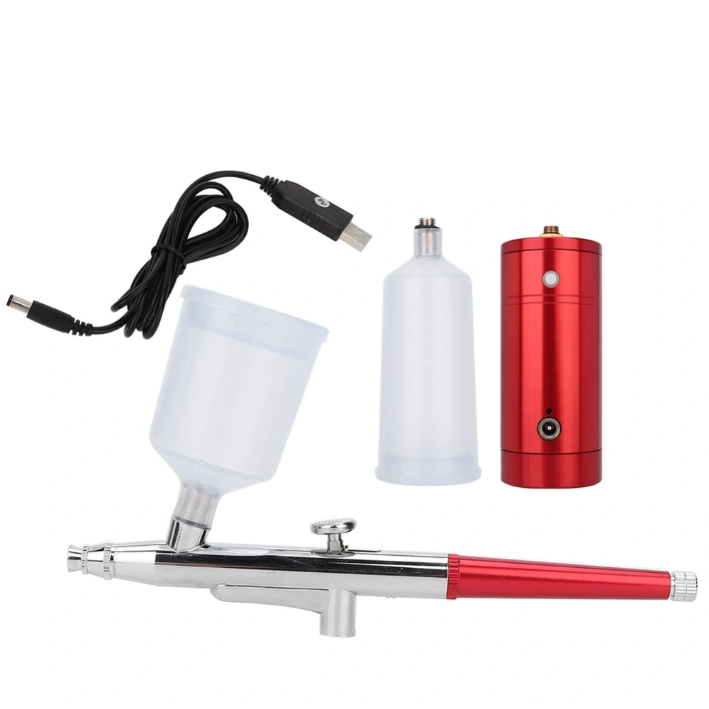 USB Portable Oxygen Injection Atomization Airbrush Moisturizing Skin Care Spray Gun (Red)