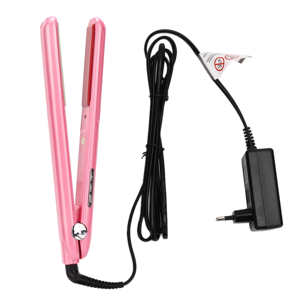 Ultrasonic Infrared Hair Straightener Cold Wave Hair Straighten Curling Iron (Pink EU Plug)