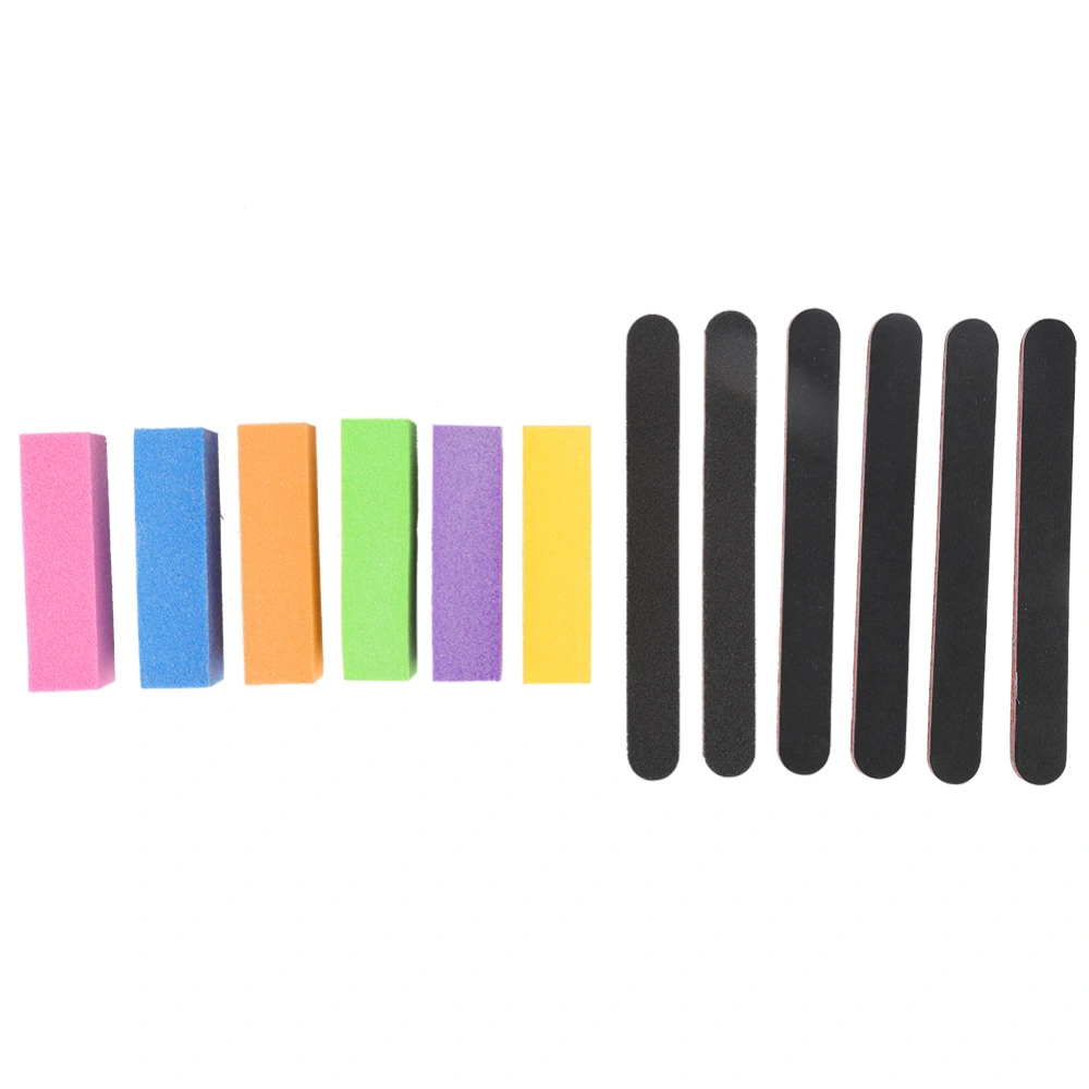 12Pcs Professional Nail Files Polisher Nail Sanding Files Buffer Manicure Pedicure Tool