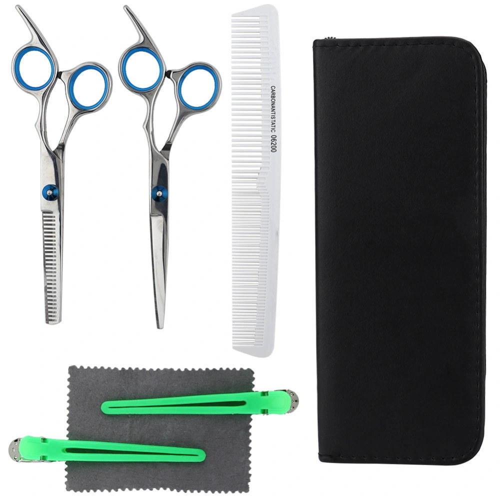 5pcs Professional Haircut Scissors Barber Cutting Thinning Shear Comb Set Hairdressing Tool