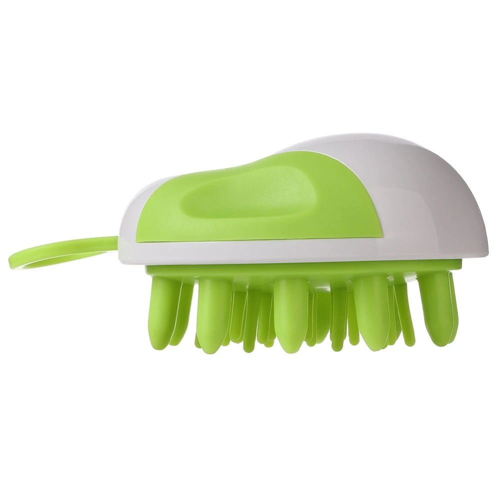 Silicone Shampoo Massage Brush Hair Scalp Cleaning Washing Shower Comb (Green)