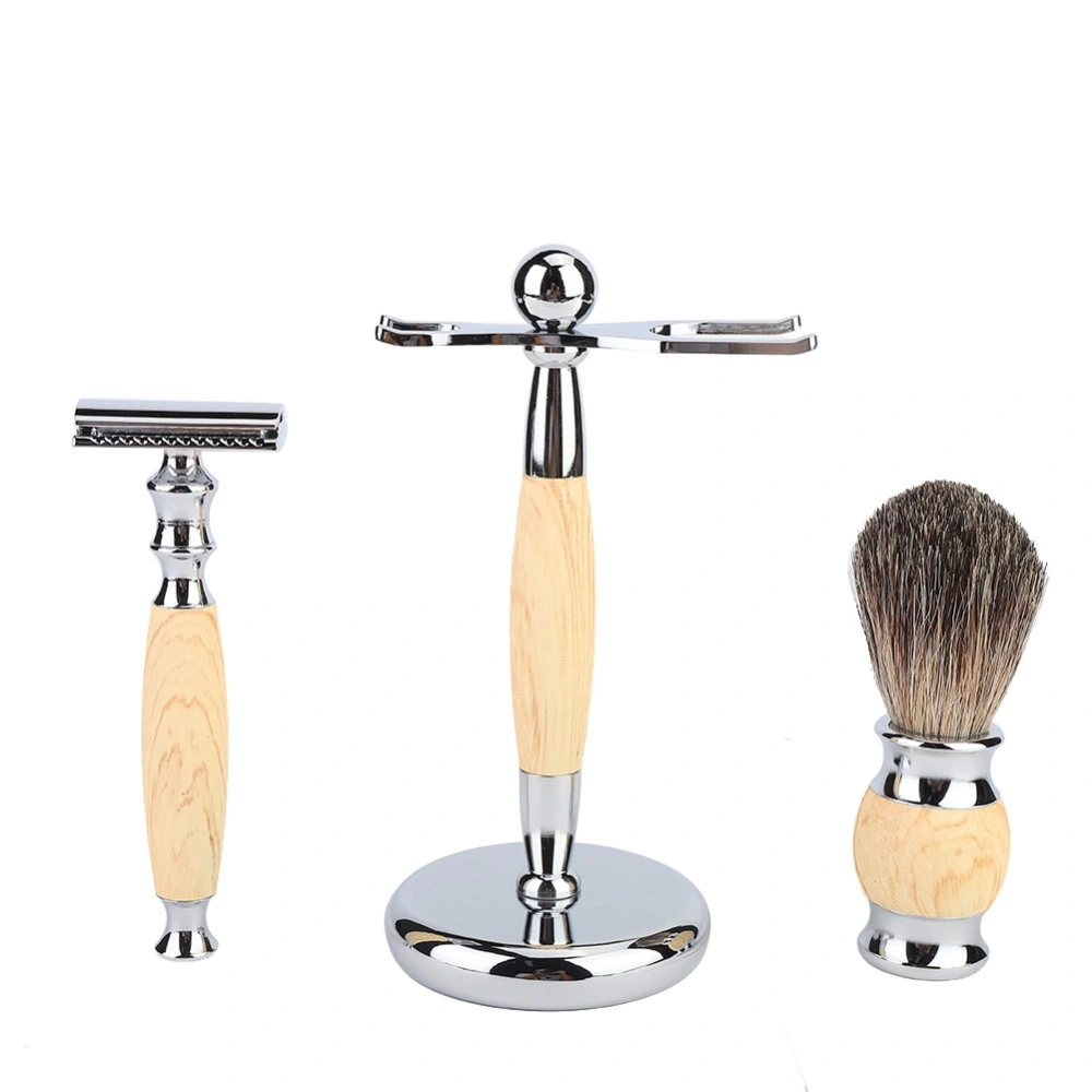 Men Classic Shaver Set Retro Razor Beard Brush Shaver Stand Holder Manual Shaving Set