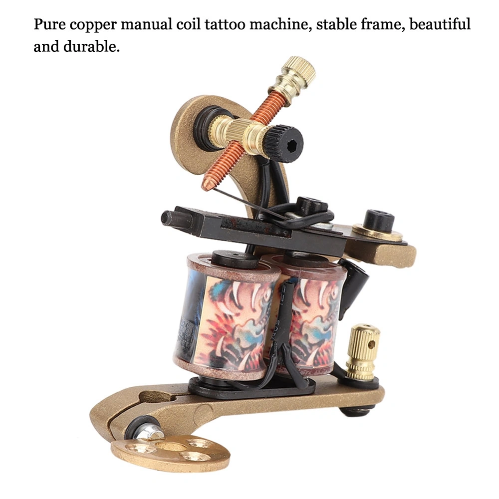 Professional Tattoo Pen Machine 10 Wrap Coils Powerful Gold Liner Tattoo Machine