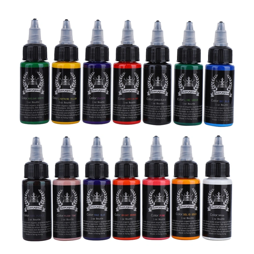 30ml/Bottle 14 Colors Professional Tattoo Makeup Ink Tattoo Pigment Body Art Inks