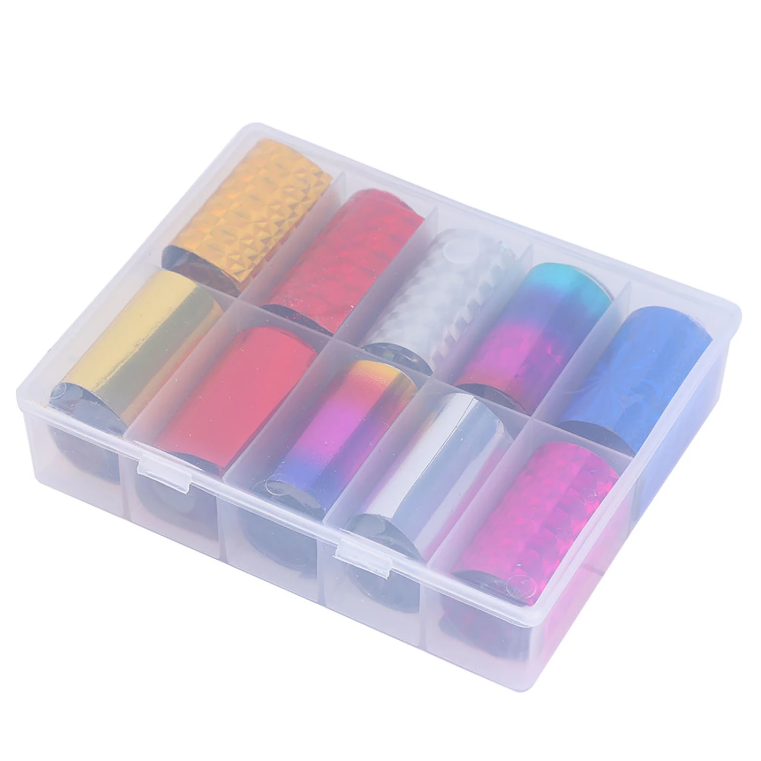 10 Rolls Box Nail Art Transfer Stickers MiX Color Foil Starry Sky Glitter Nail Wraps TZ15