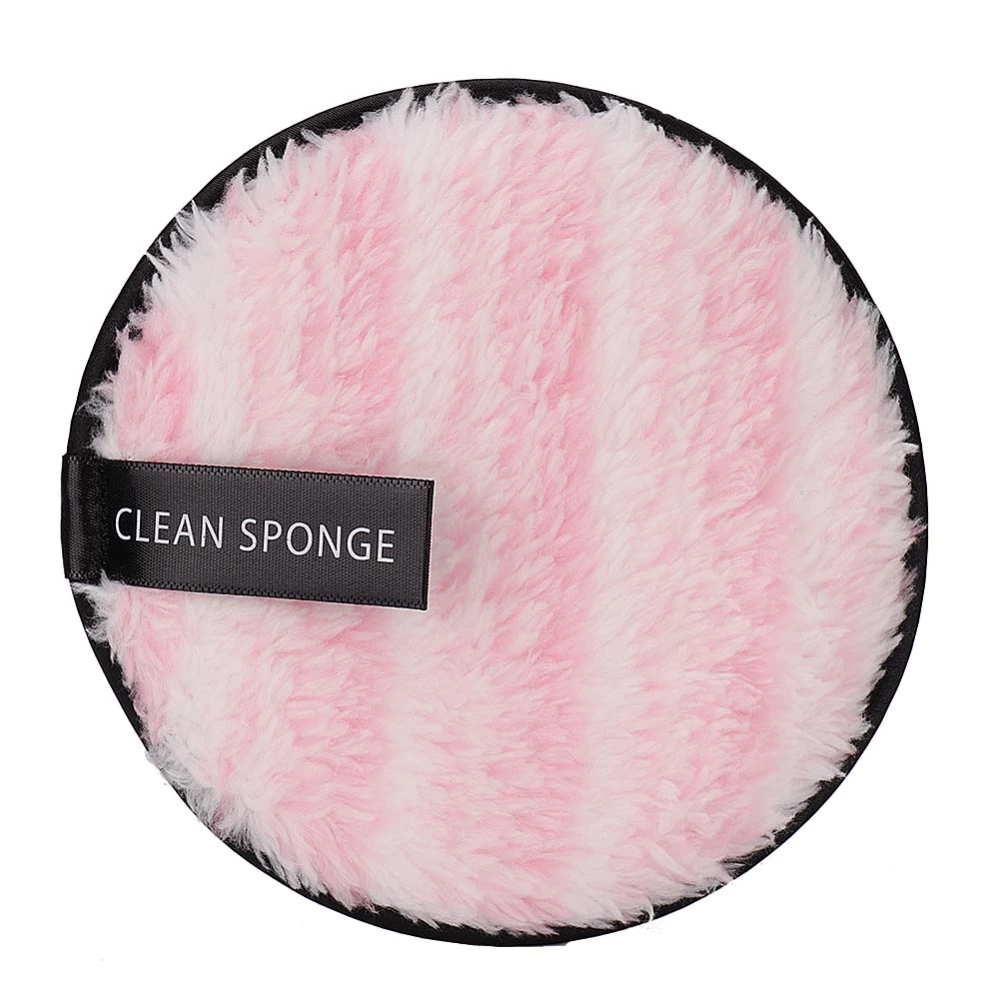 Double sided Microfiber Facial Makeup Remover Puff Reusable Face Cleansing Towel Cloth Pad Pink