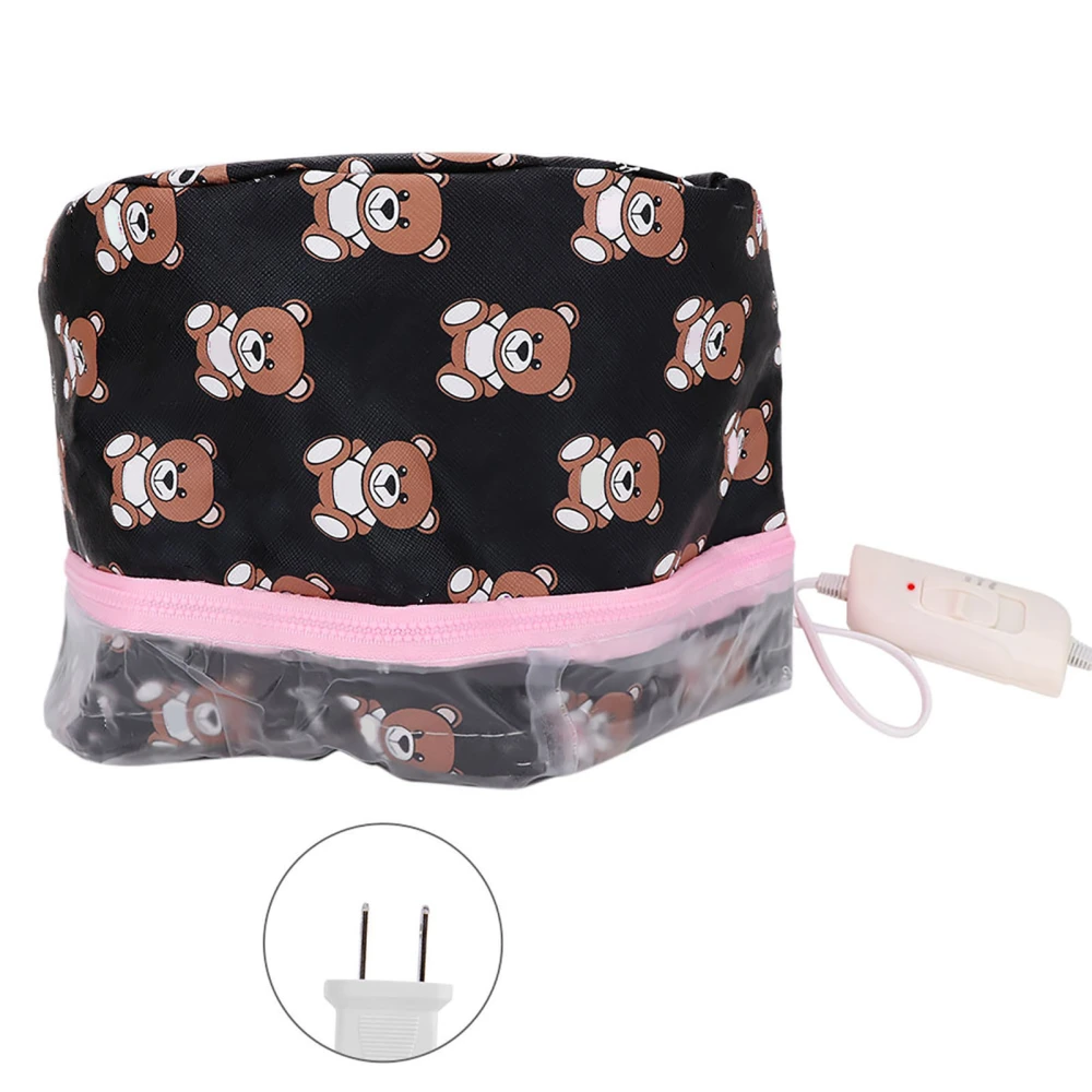 Cute Bear Electric Hair Thermal Care Cap Heating Oil Treatment Beauty Hair Nourishing Cap US