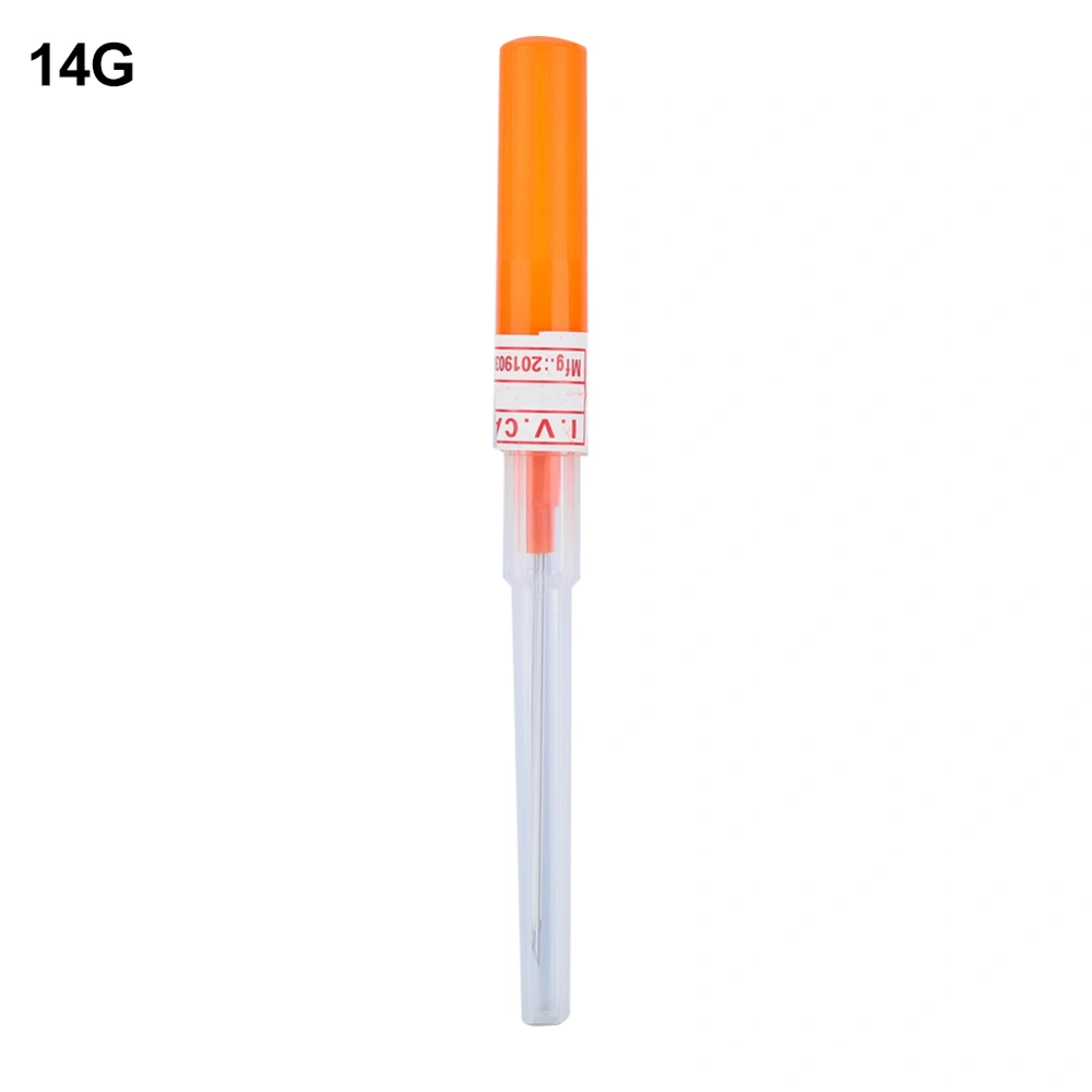 10Pcs Disposable Sterile Body Tattoo Piercing Needles for Nose Ear Lip (Orange 14G)