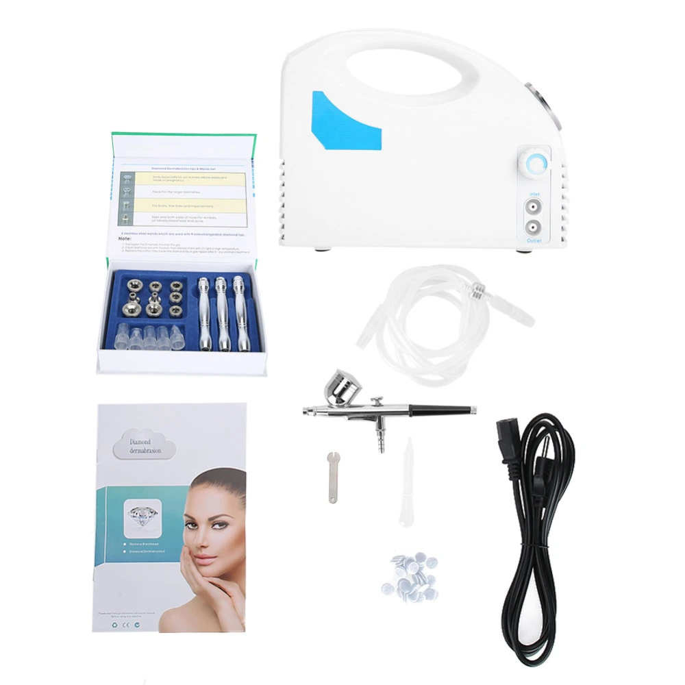 3-in-1 Diamond Dermabrasion Microdermabrasion Face Peel Oxygen Vacuum Sprayer US Plug 110V