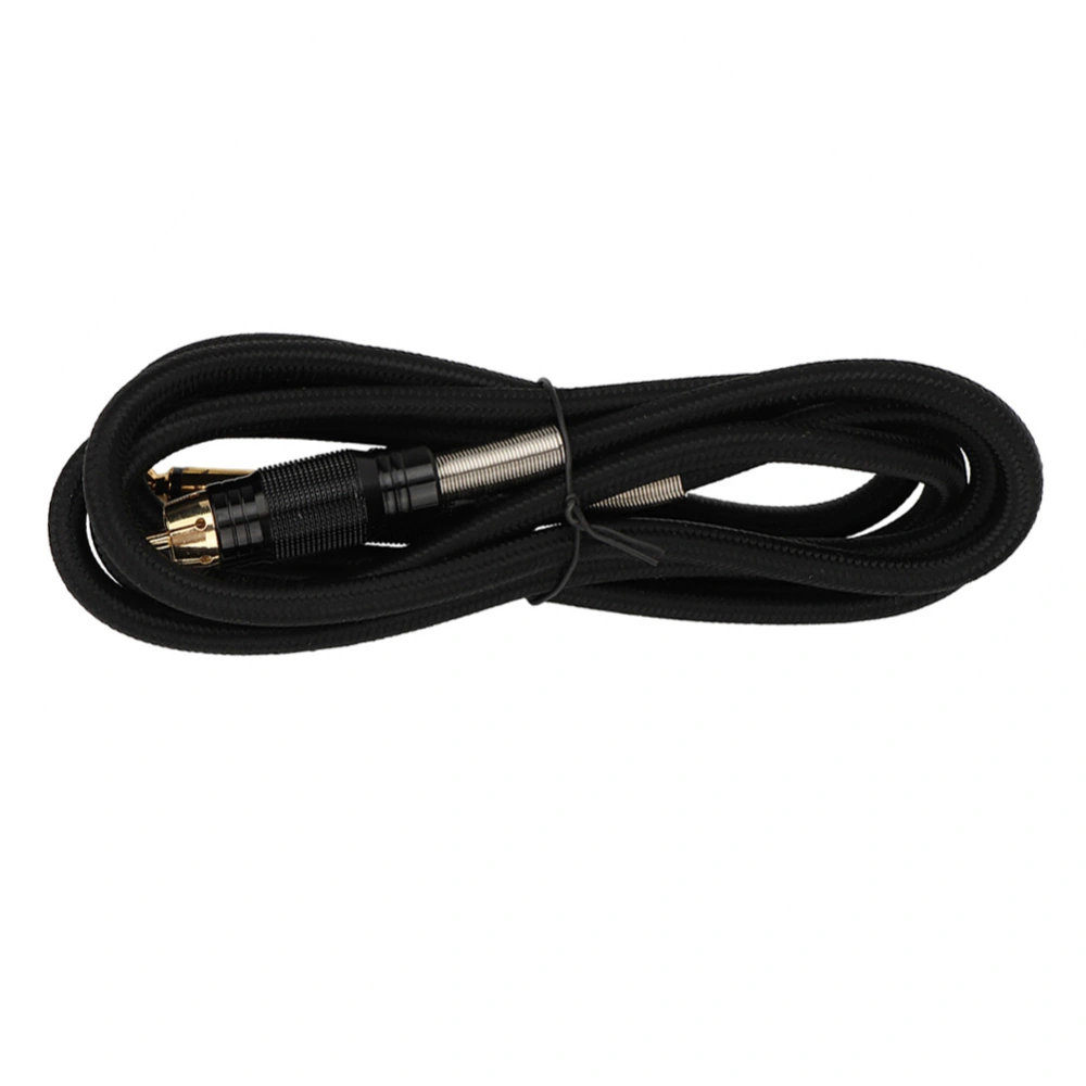 1.8m Tattoo Alloy Straight RCA Connector Clip Cords for Tattoo Machines (Black)