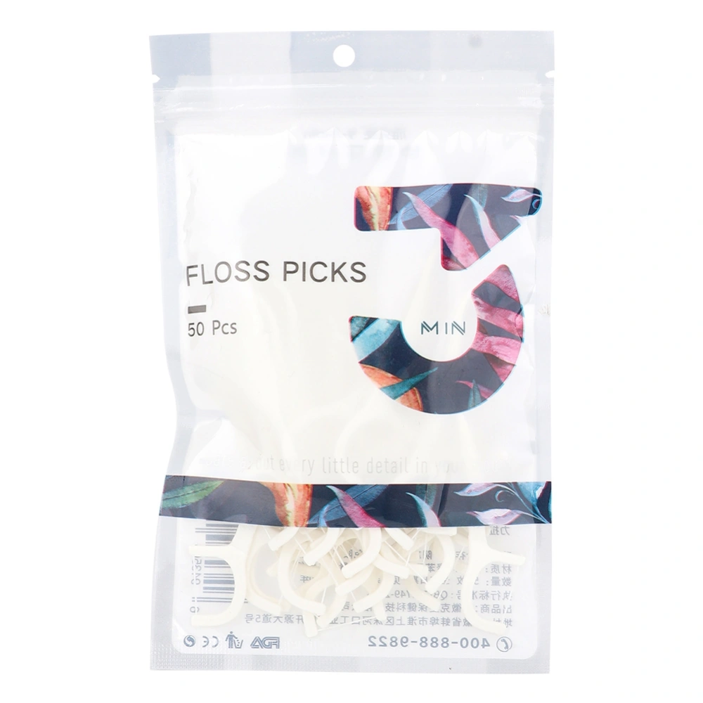 50Pcs Superfine Dental Care Floss Pick Disposable Tooth Cleaner Dental Toothpick Oral Care Tool