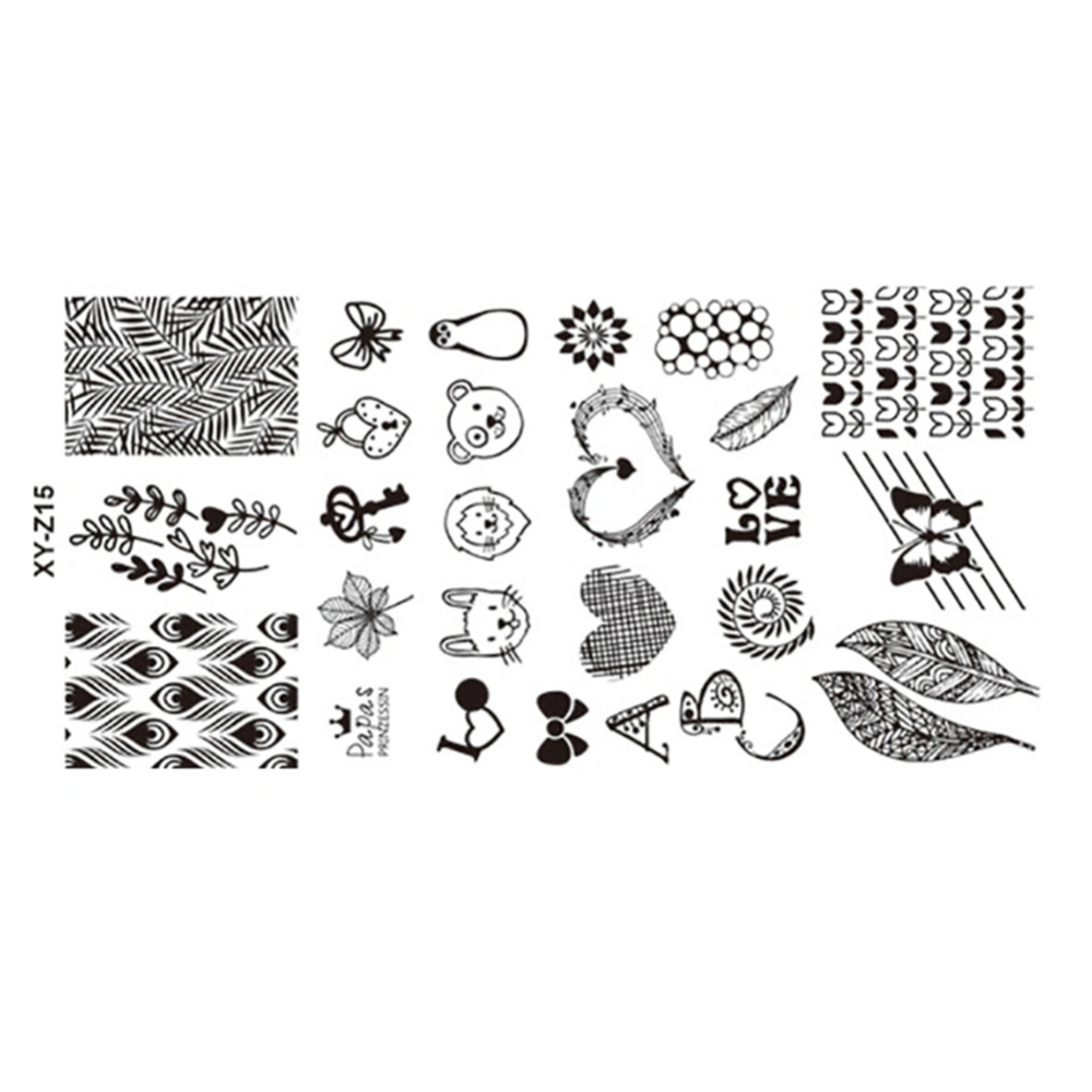 Stainless Steel Rectangle Nail Art Stamping Plate DIY Manicure Printing Image Template z15#