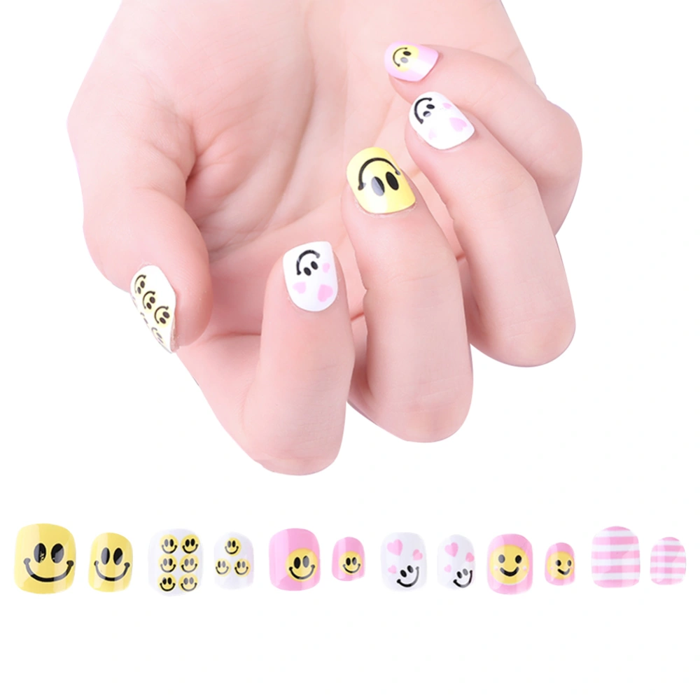 False Nails for Children Nail Art Decoration Nails Tips Full Cover Manicure Tools (A)