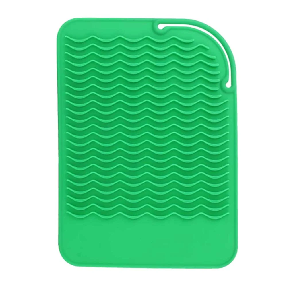 Heat resistant Heat Insulation Pad Foldable Mat for Electric Hair Roller Stick (Green)