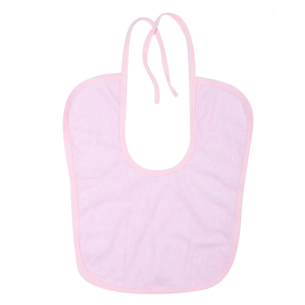 Elderly Waterproof Bib Adult Mealtime Saliva Towel Dining Apron Clothes Protector Light Pink S