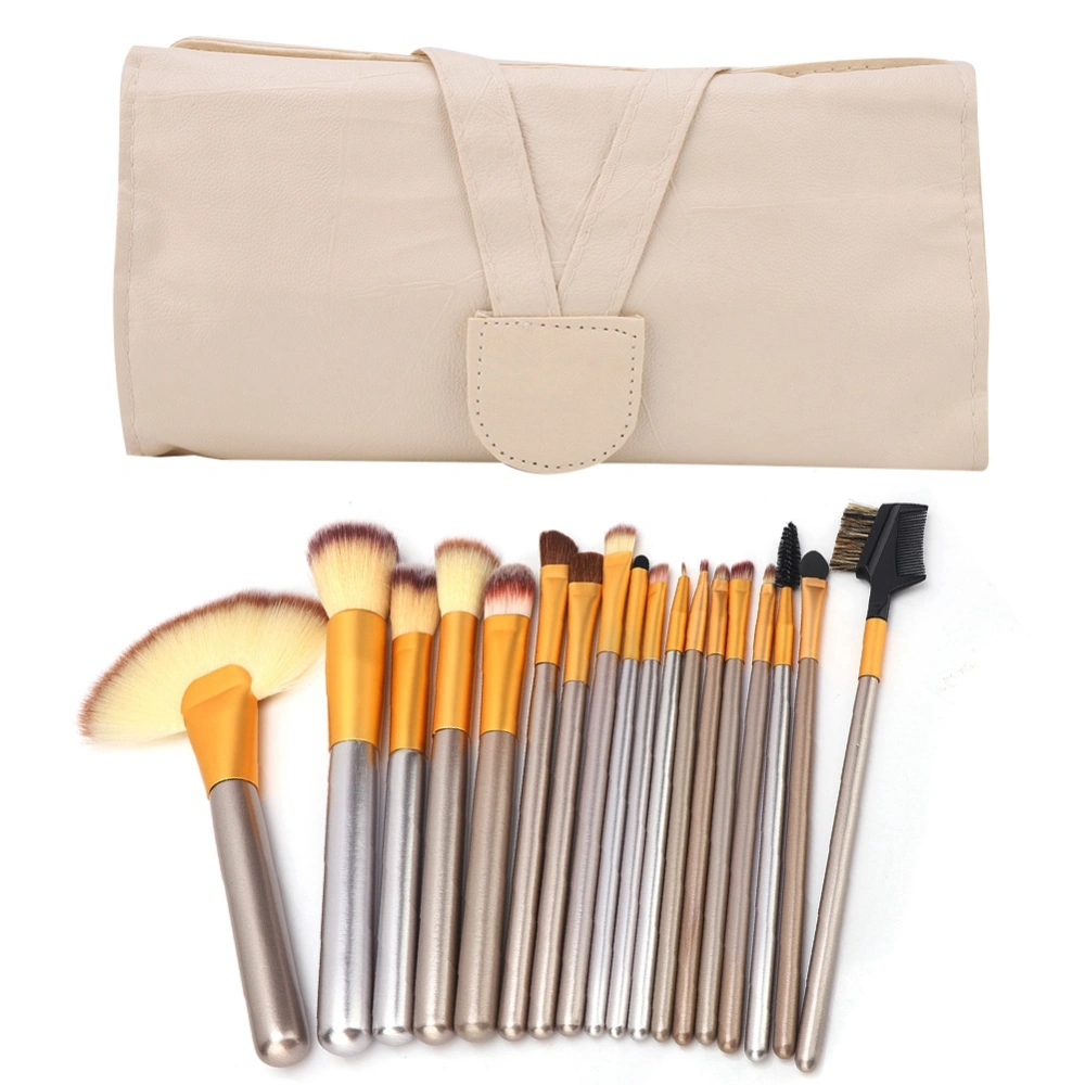 18pcs Makeup Brush Set Professional Premium Fiber Cosmetics Brushes with PU Brush Bag