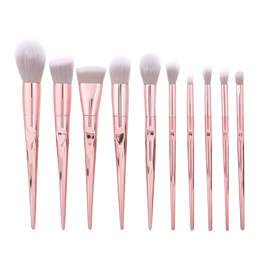 10pcs Makeup Brush Set Professional Ergonomic Handle Premium Fiber Cosmetics Brushes Kit