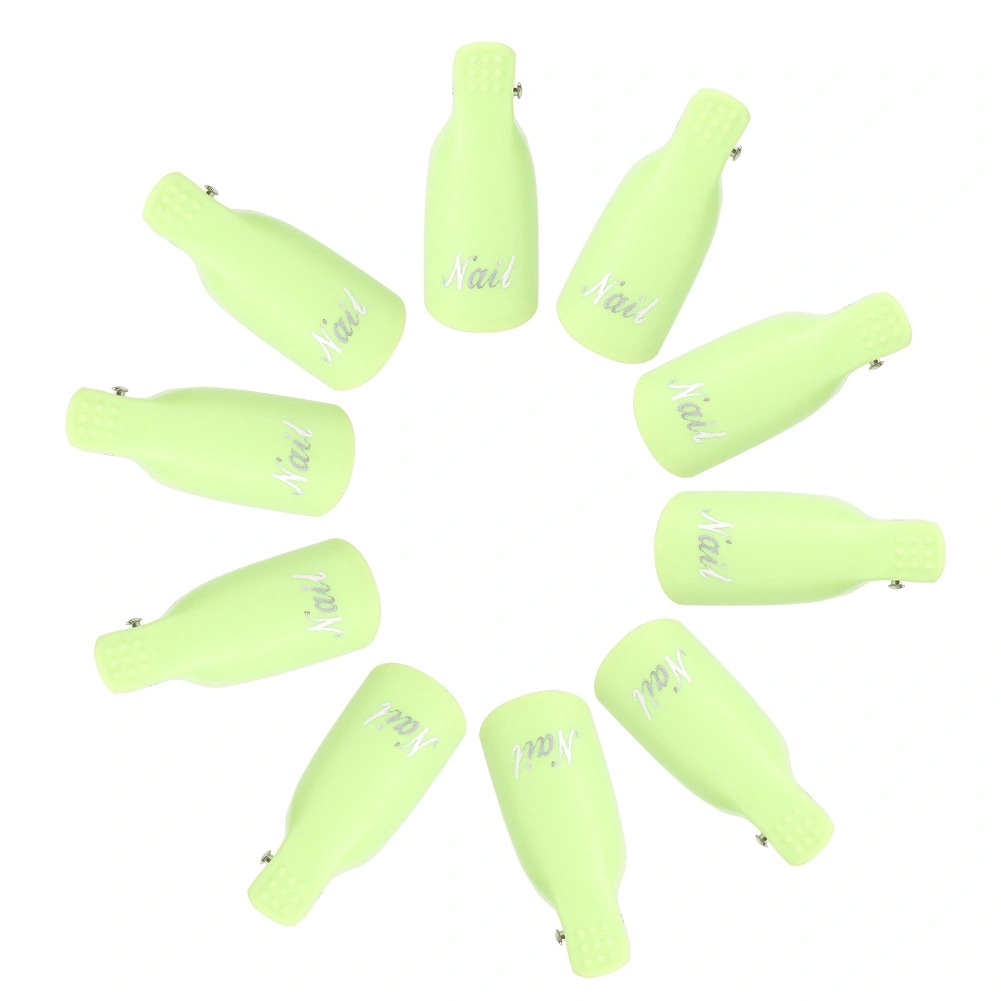 10pcs Nail UV Gel Polish Remover Clip Soak Off Cap Nail Art Cleaner Wrap Manicure Tools Green