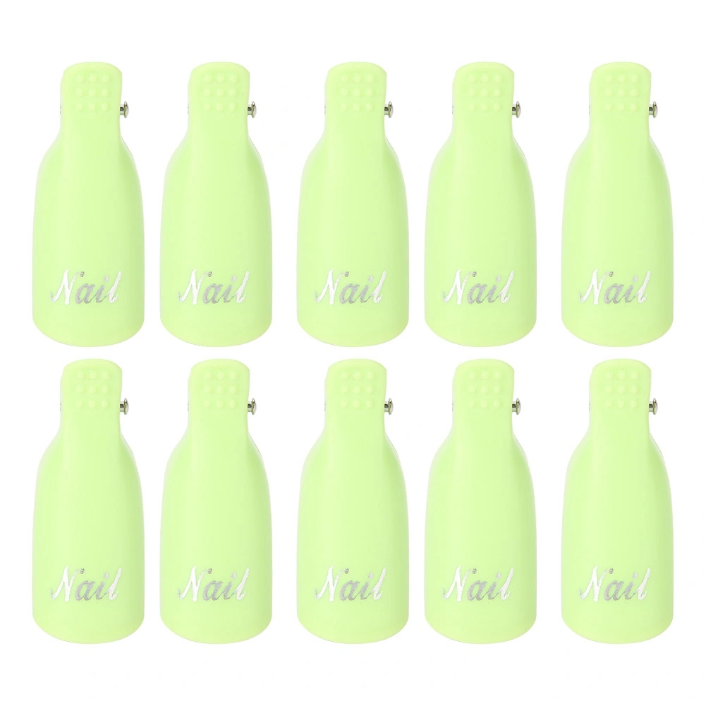 10pcs Nail UV Gel Polish Remover Clip Soak Off Cap Nail Art Cleaner Wrap Manicure Tools Green