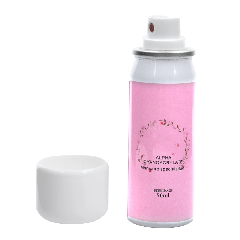 50ML Nail Art Glue Spray Curing Agent for Nail Jewelry Rhinestone Faux Pearl Nail Glue Curing