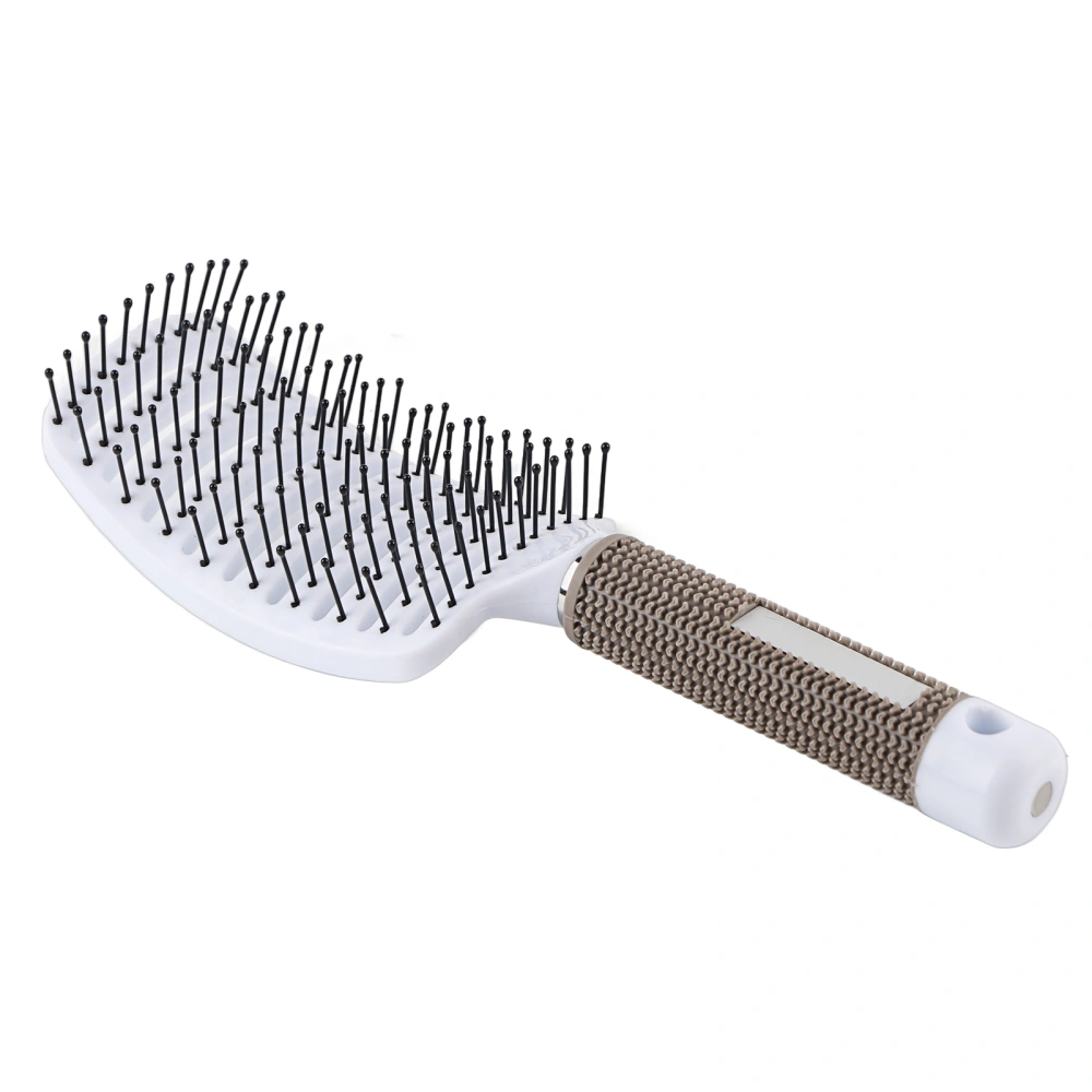 Hair Brush Curved Massage Comb Salon Hairdressing Tool Anti skid(White)