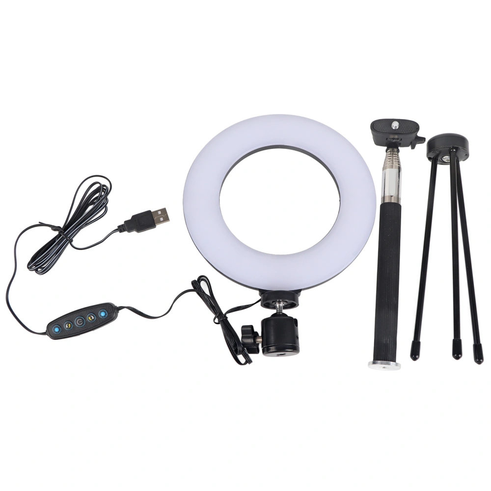 6 Inch Ring Light Dimmable LED Fill Light with Stand for Video Live Camera Makeup