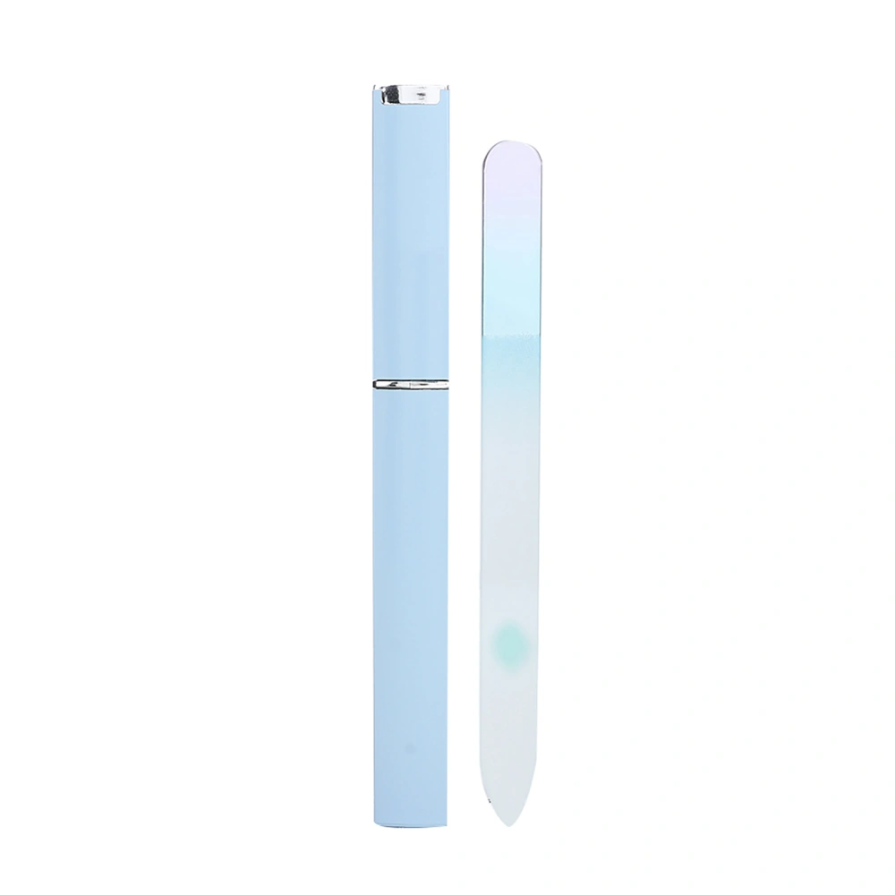 Glass Nail File Manicure Pedicure Tool Nail Sanding Glass Files Polishing (Blue)