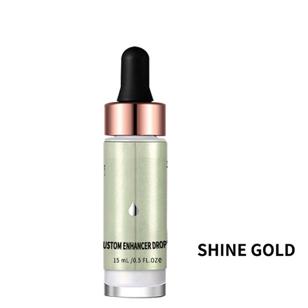 Face Lips Contour Highlight Brightening Makeup Dropper Concentrate Liquid(Shine Gold)