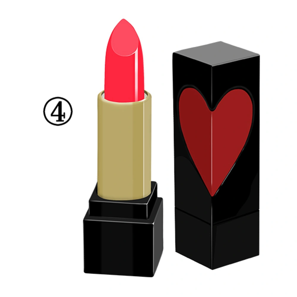 5 Colors Heart shaped Lipstick Lipgloss Rotary Lip Cosmetic 04