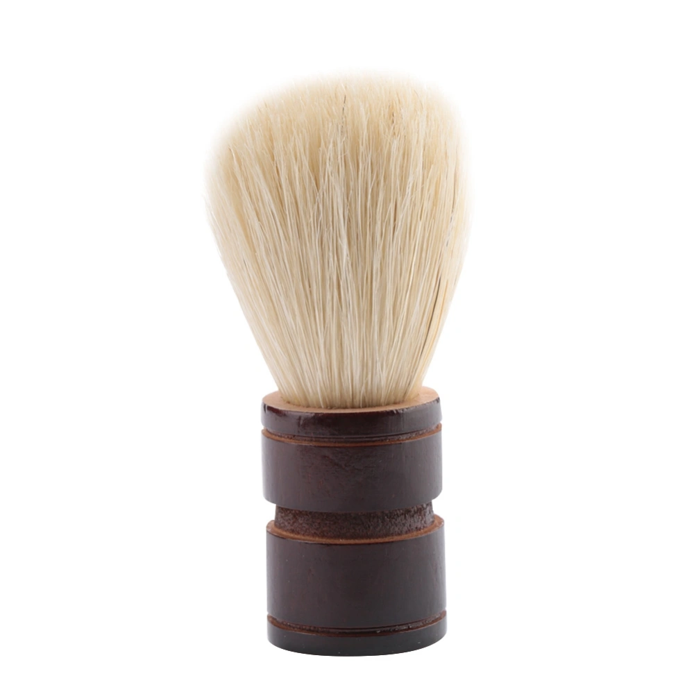 Portable Men Beard Brush Wooden Handle Shaving Brush for Salon Home Travel Use (Wood Bristle)