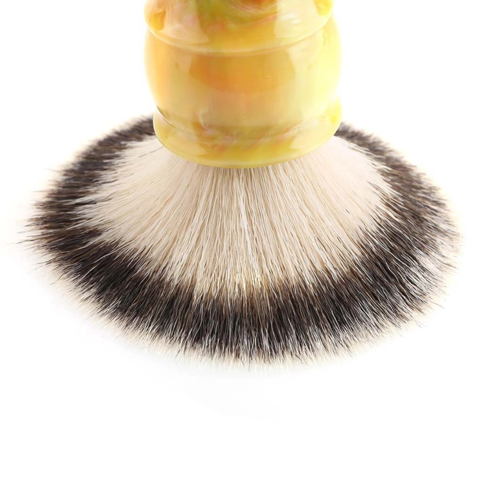 Professional Manual Beard Shaving Brush Dense Nylon Hair Men Mustache Brush Yellow